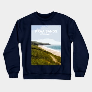 Praa Sands Cornwall. Cornish gift. Travel poster Crewneck Sweatshirt